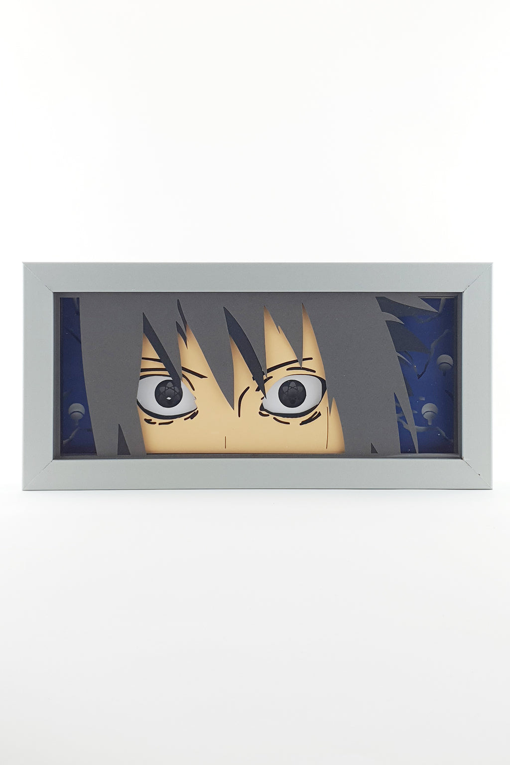3D Sasuke Ahşap Katmanlı Anime Işık Kutusu – LED Dekor & Gece Lambası