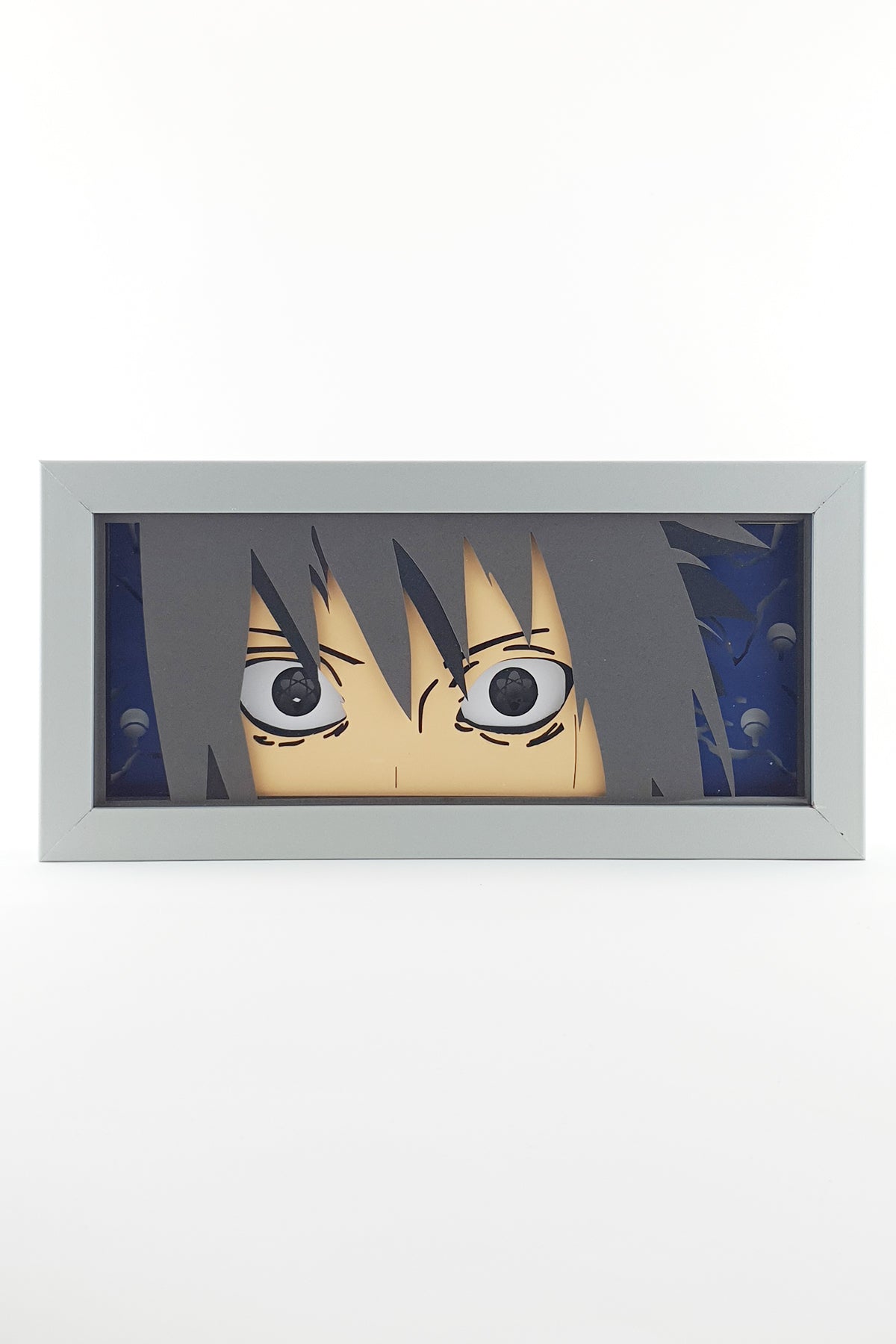 3D Sasuke Ahşap Katmanlı Anime Işık Kutusu – LED Dekor & Gece Lambası