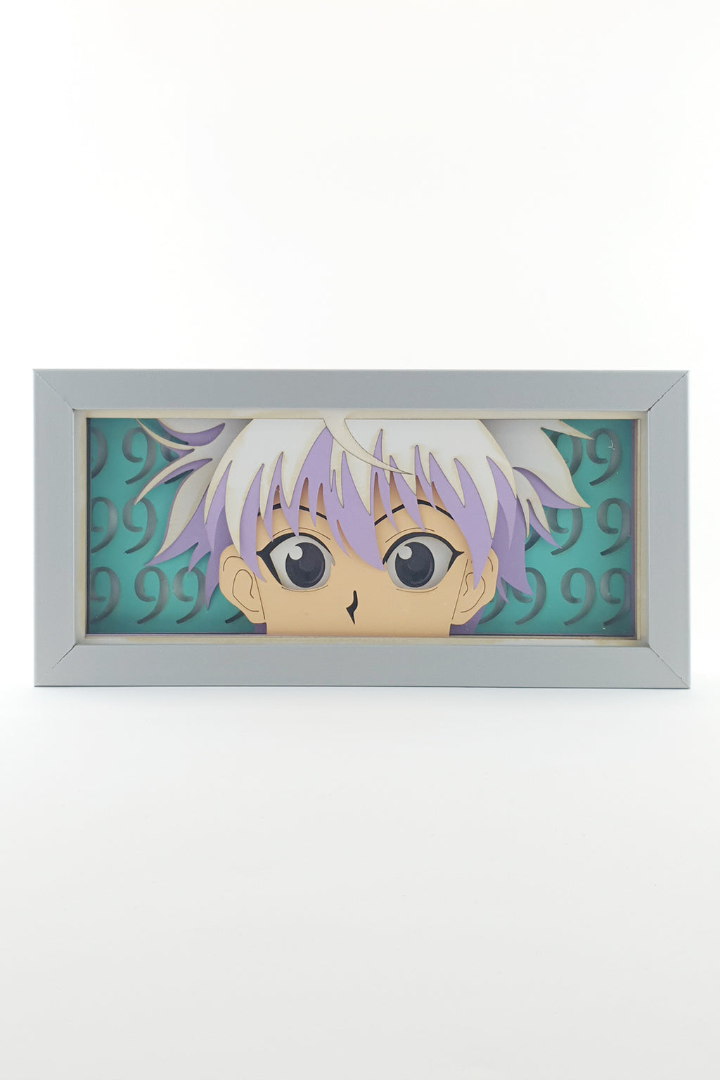 3D Killua Ahşap Katmanlı Anime Işık Kutusu – LED Dekor & Gece Lambası