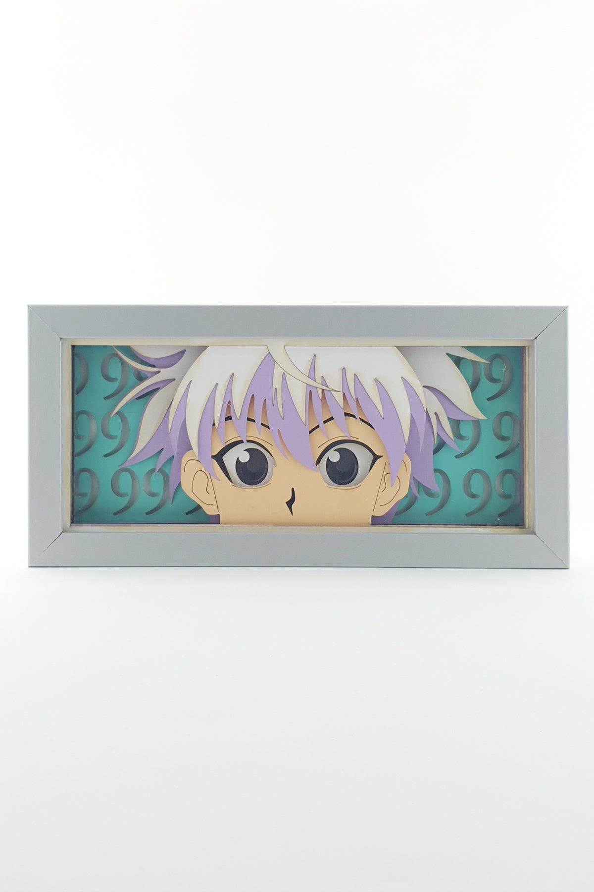 3D Killua Ahşap Katmanlı Anime Işık Kutusu – LED Dekor & Gece Lambası