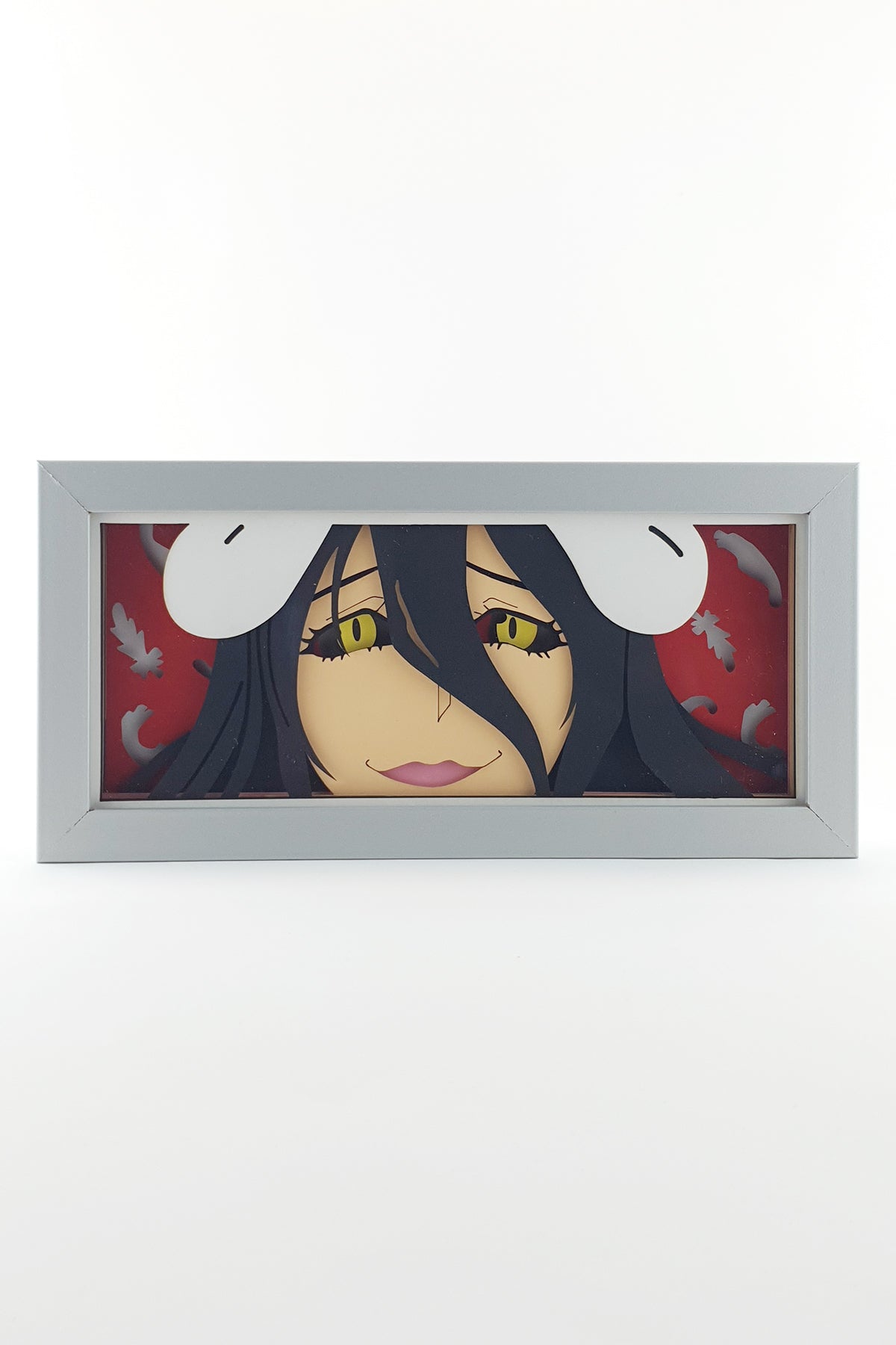 3D Albedo Ahşap Katmanlı Anime Işık Kutusu – LED Dekor & Gece Lambası