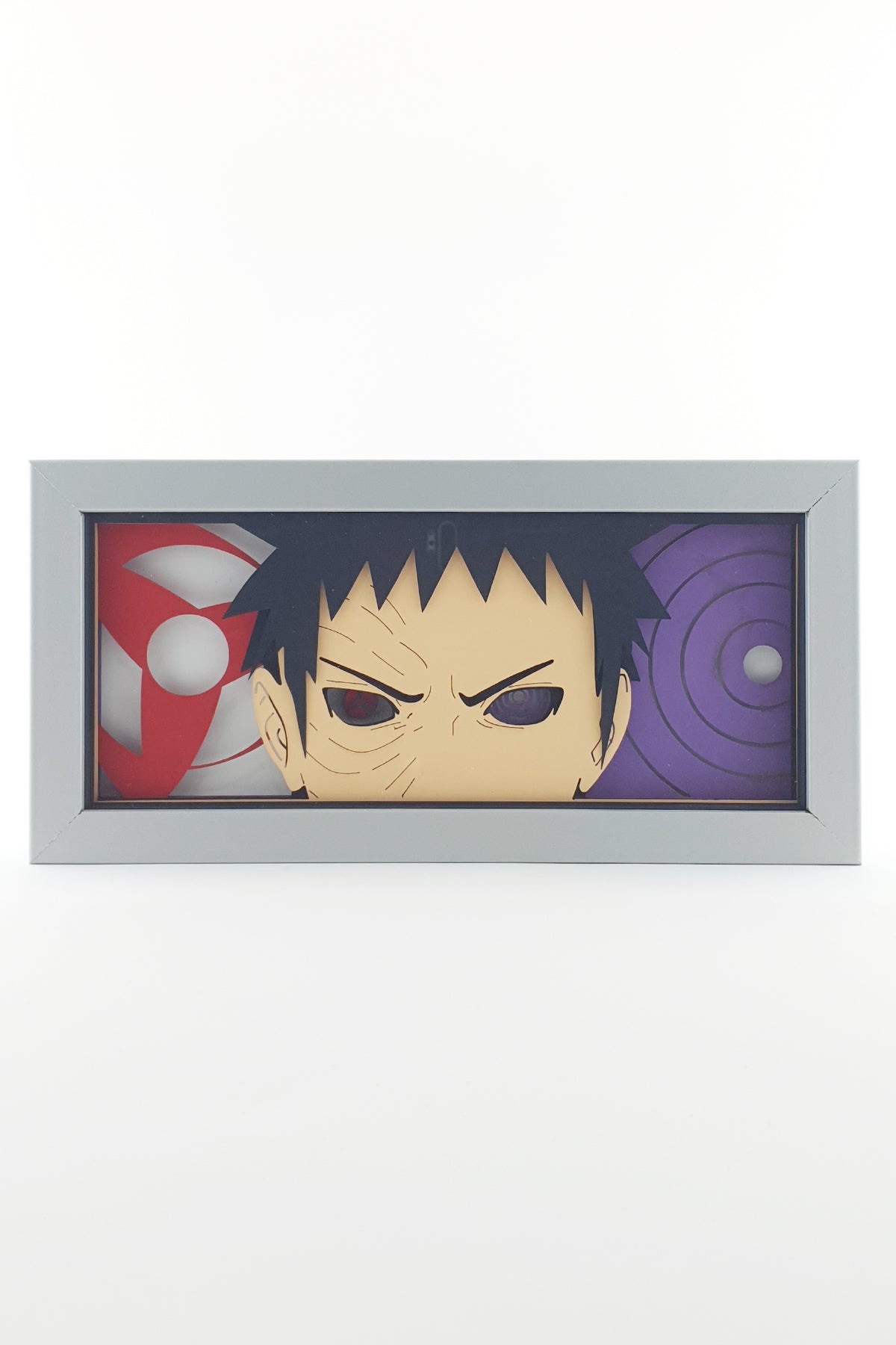 3D Obito Ahşap Katmanlı Anime Işık Kutusu – LED Dekor & Gece Lambası