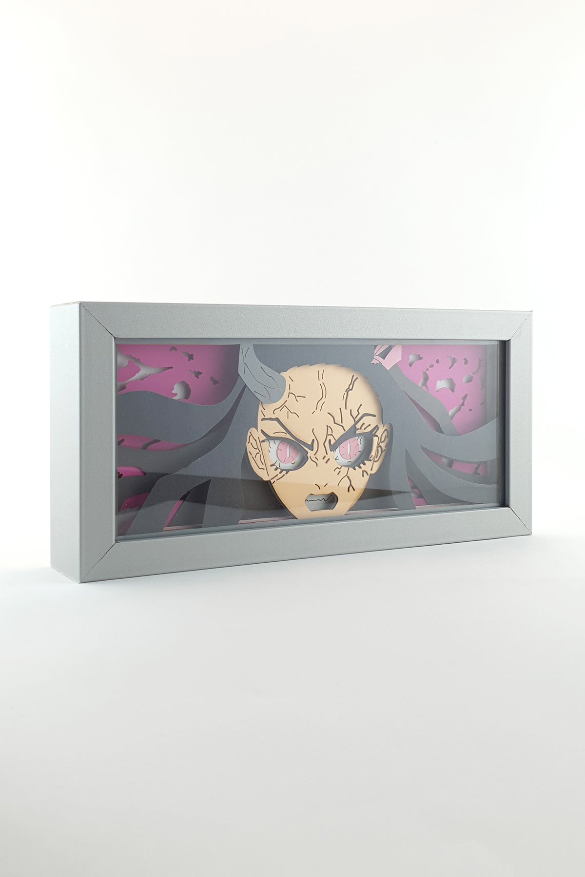 3D Nezuko Ahşap Katmanlı Anime Işık Kutusu – LED Dekor & Gece Lambası