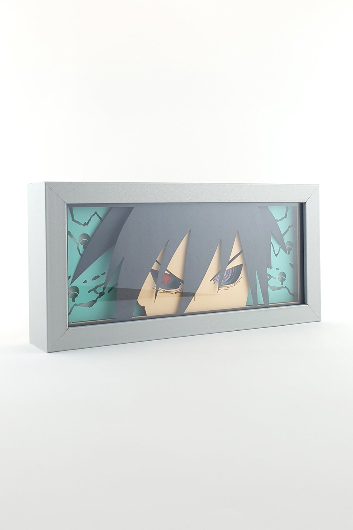 3D Sasuke Ahşap Katmanlı Anime Işık Kutusu – LED Dekor & Gece Lambası