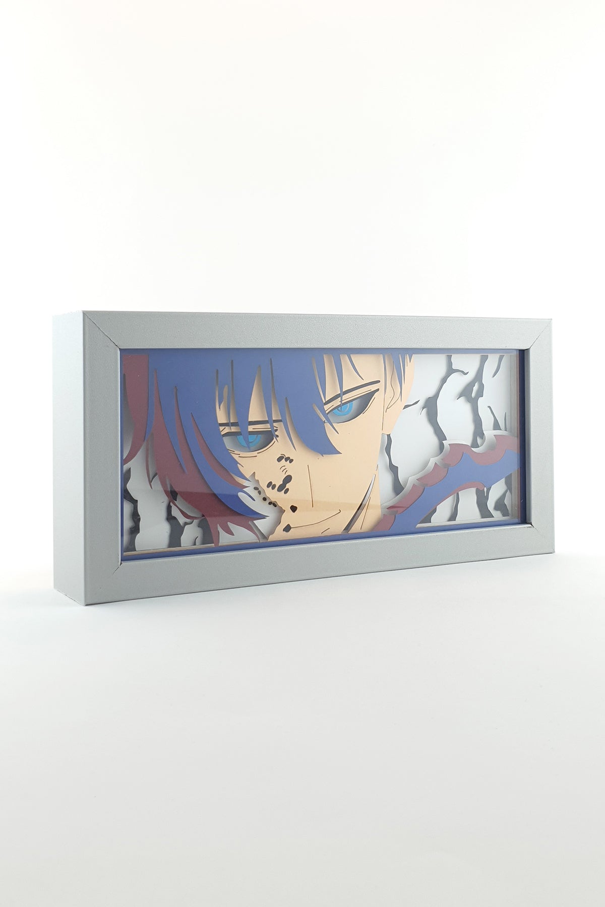 3D Sung Jin Woo Ahşap Katmanlı Anime Işık Kutusu – LED Dekor & Gece Lambası