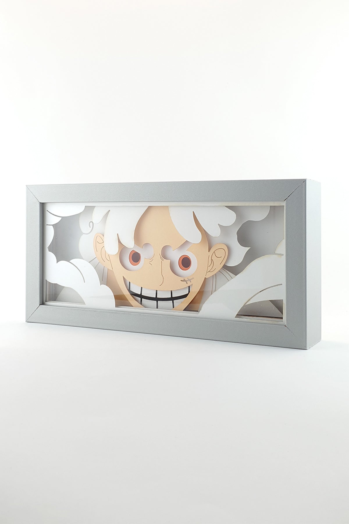 3D Luffy Ahşap Katmanlı Anime Işık Kutusu – LED Dekor & Gece Lambası