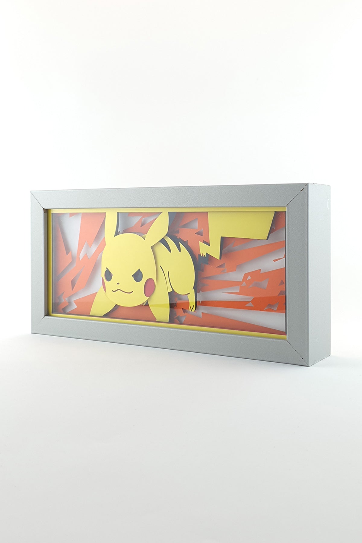 3D Pikachu Ahşap Katmanlı Anime Işık Kutusu – LED Dekor & Gece Lambası