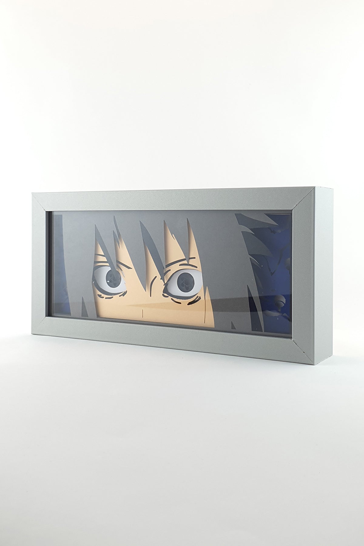 3D Sasuke Ahşap Katmanlı Anime Işık Kutusu – LED Dekor & Gece Lambası