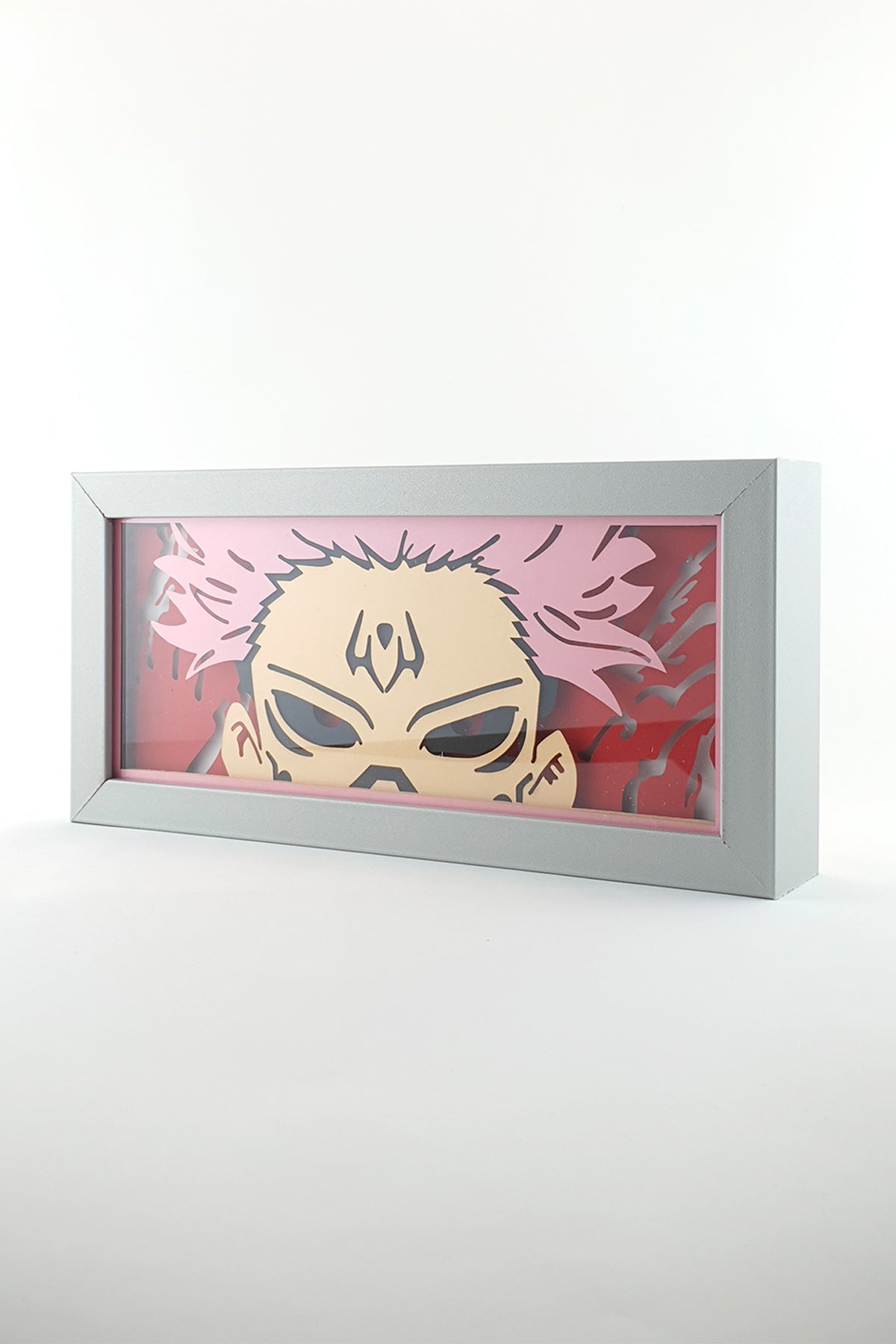 3D Jujutsu Kaisen Ahşap Katmanlı Anime Işık Kutusu – LED Dekor & Gece Lambası