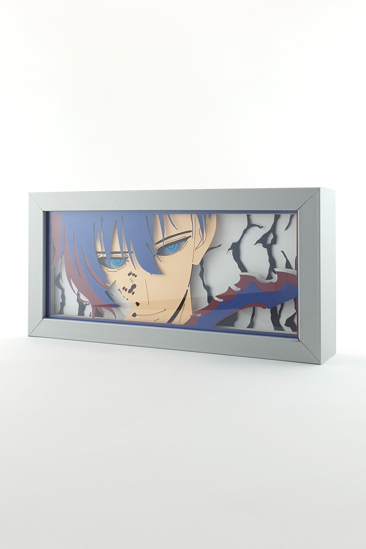 3D Sung Jin Woo Ahşap Katmanlı Anime Işık Kutusu – LED Dekor & Gece Lambası