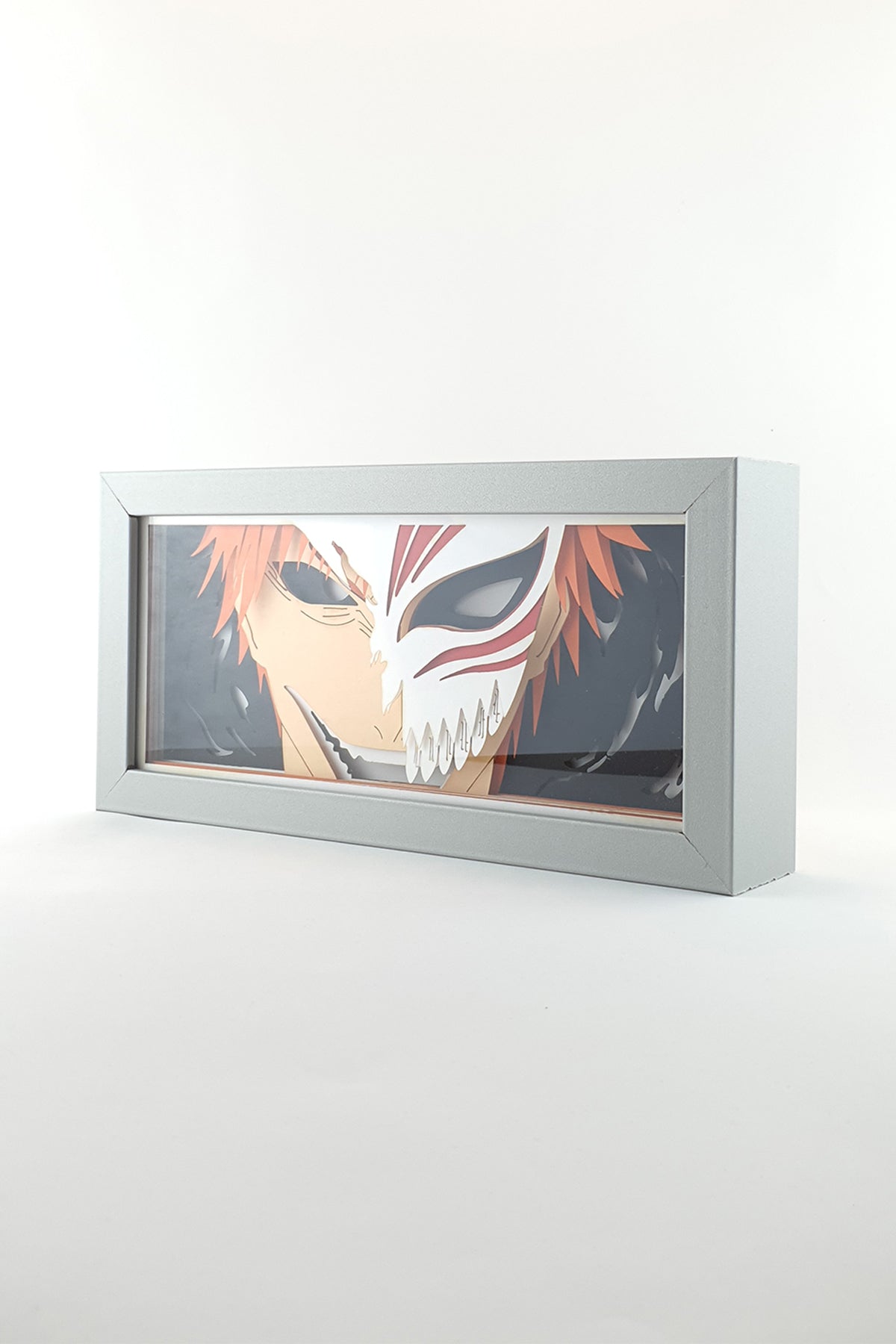 3D Hollow Ichigo Ahşap Katmanlı Anime Işık Kutusu – LED Dekor & Gece Lambası