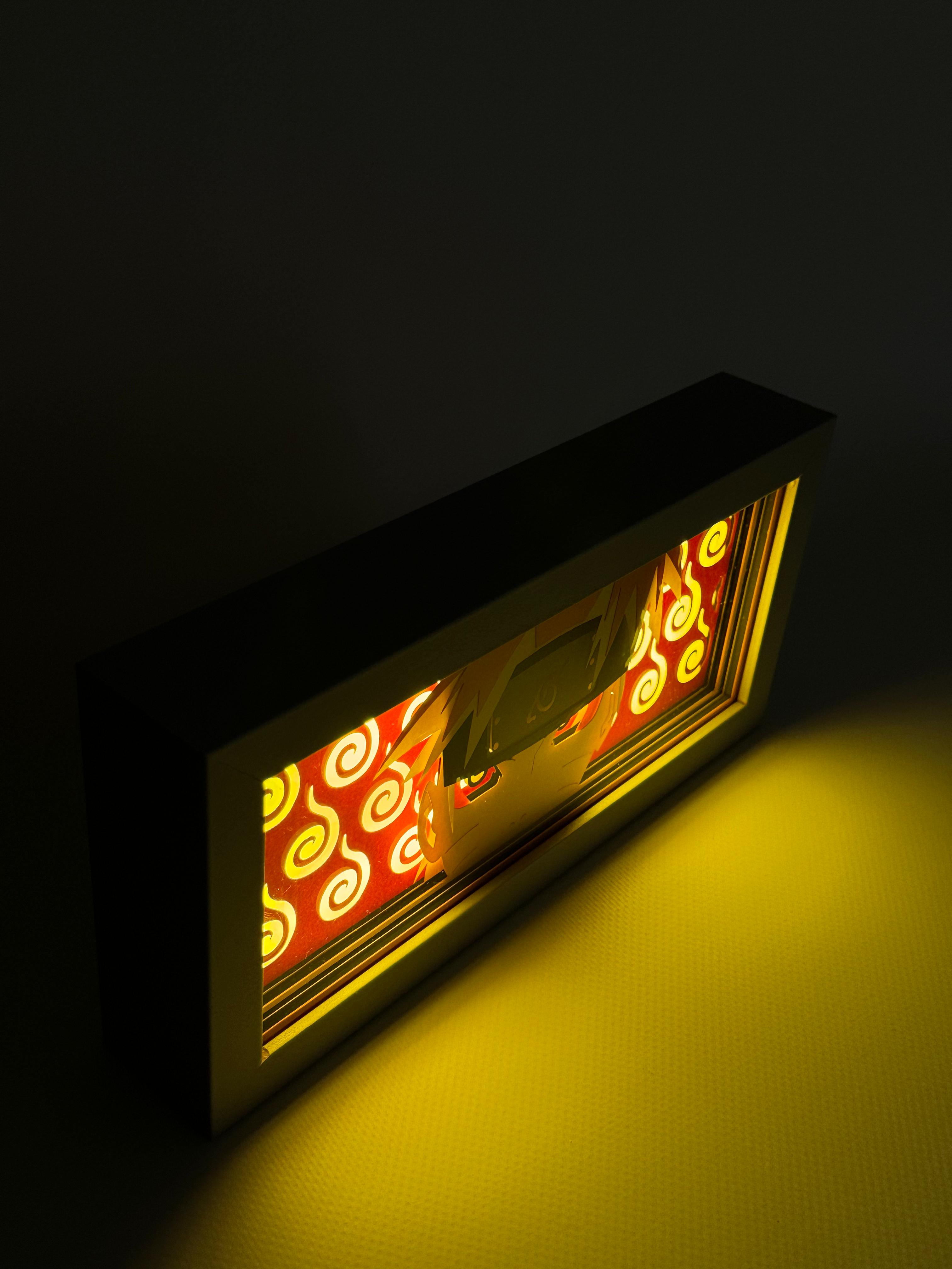 3D Naruto Ahşap Katmanlı Anime Işık Kutusu – LED Dekor & Gece Lambası