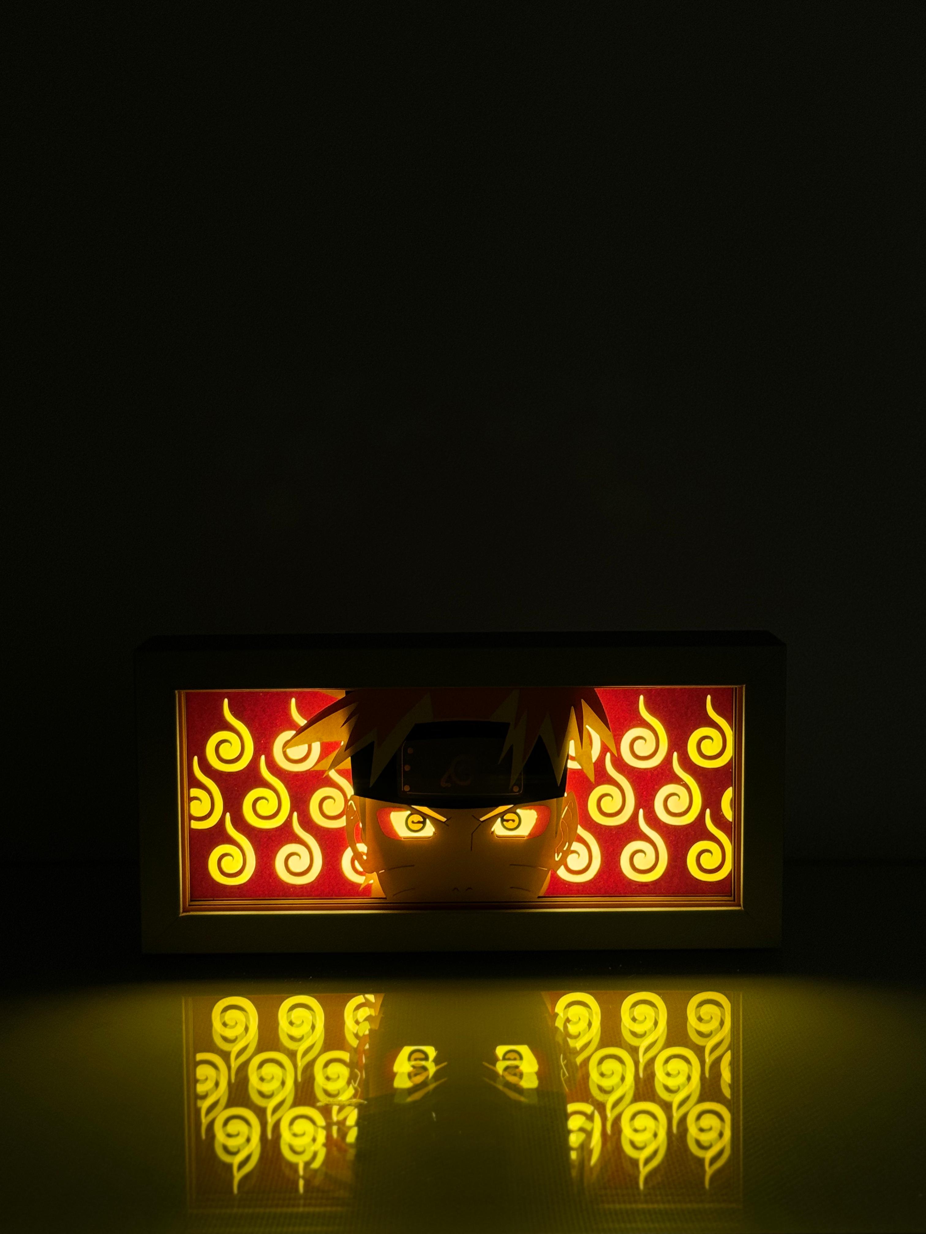 3D Naruto Ahşap Katmanlı Anime Işık Kutusu – LED Dekor & Gece Lambası